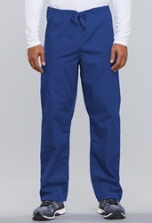 Unisex Drawstring Cargo Scrub Pants - Royal Blue 