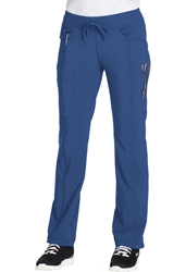 Womens Low Rise Straight Leg Drawstring Scrub Pants - Royal Blue 