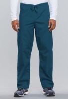 Unisex Drawstring Cargo Scrub Pants - Caribbean Blue 