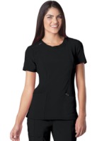 Womens Cherokee Infinity Round Neck Scrub Top - Black 